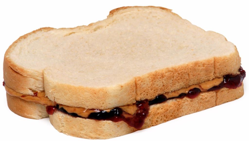 Image of a peanut butter and jelly sandwhich