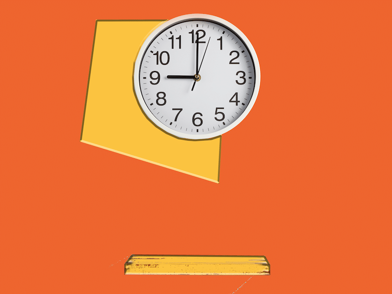 Image of a clock on top of an abstract background