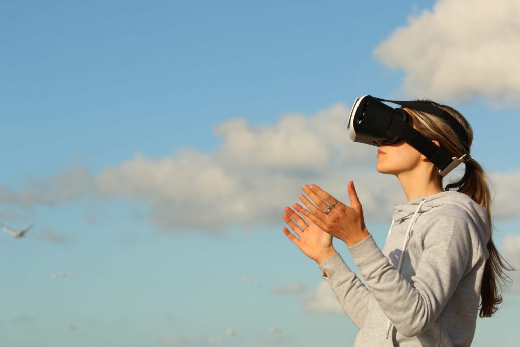 Image of woman using a vr headset