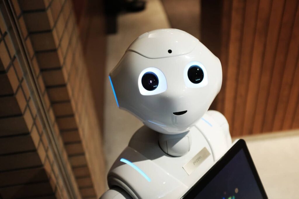 Robot named pepper being used